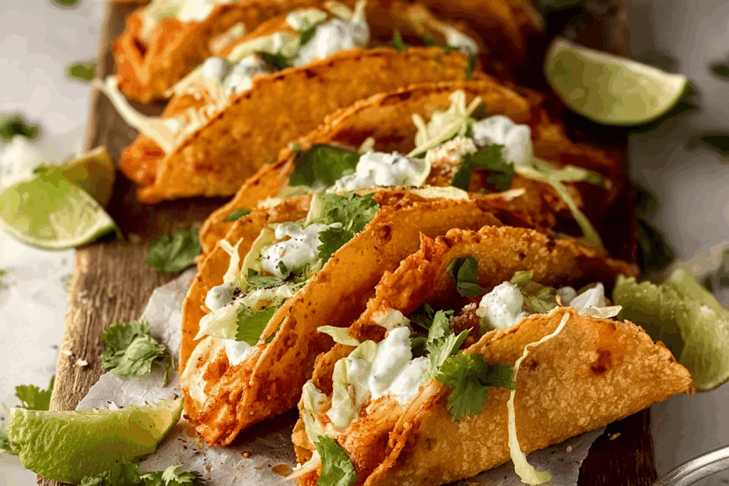 Buffalo Chicken Crispy Tacos
