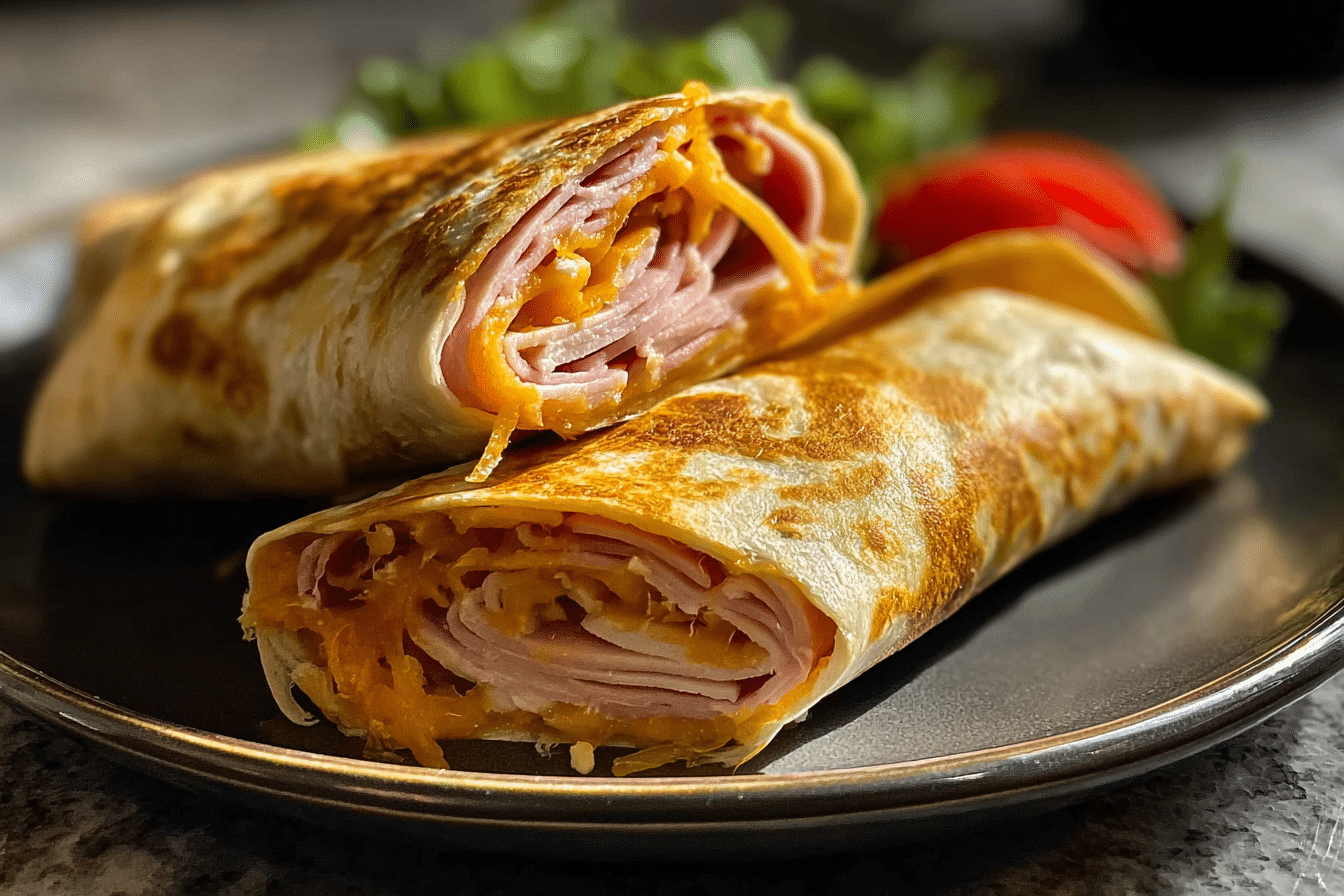 Air Fryer Chicken Ham & Cheese Wraps