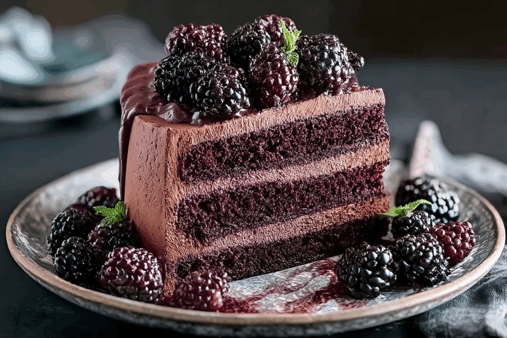 Chocolate Blackberry Layer Cake