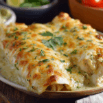 Chicken Enchiladas with Creamy Green Chile Sauce