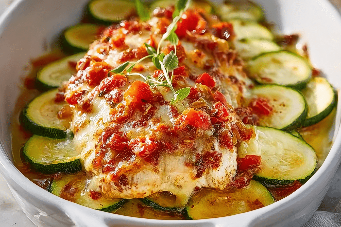 Mediterranean Chicken Zucchini Bake
