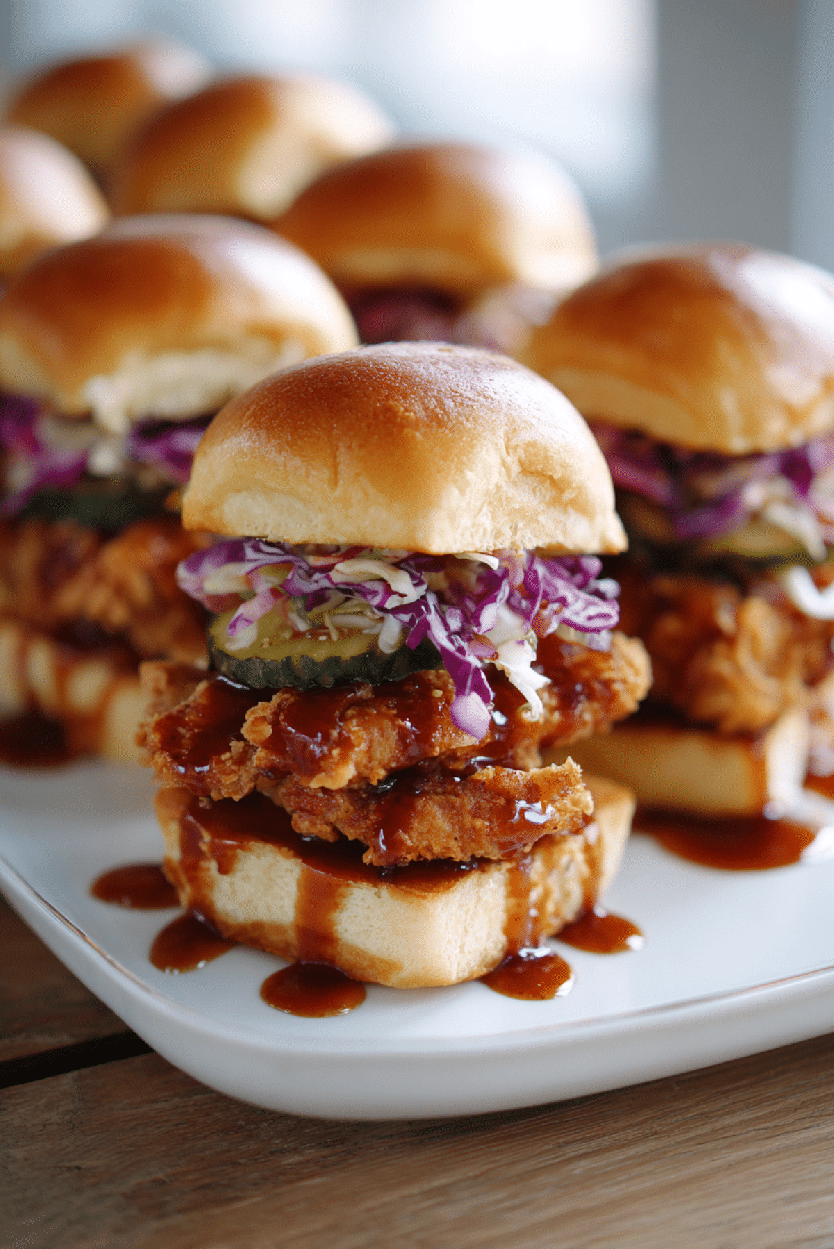 Cheesy Honey Sriracha Chicken Sliders