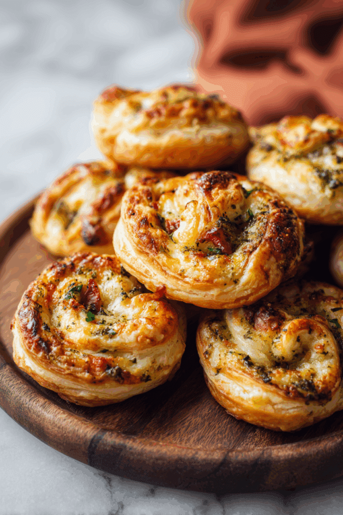Cheesy Pesto Tomato Puffs