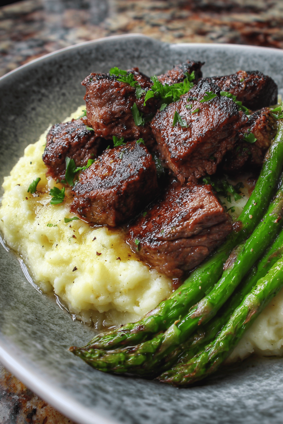 Parmesan Steak Bites with Roasted Garlic