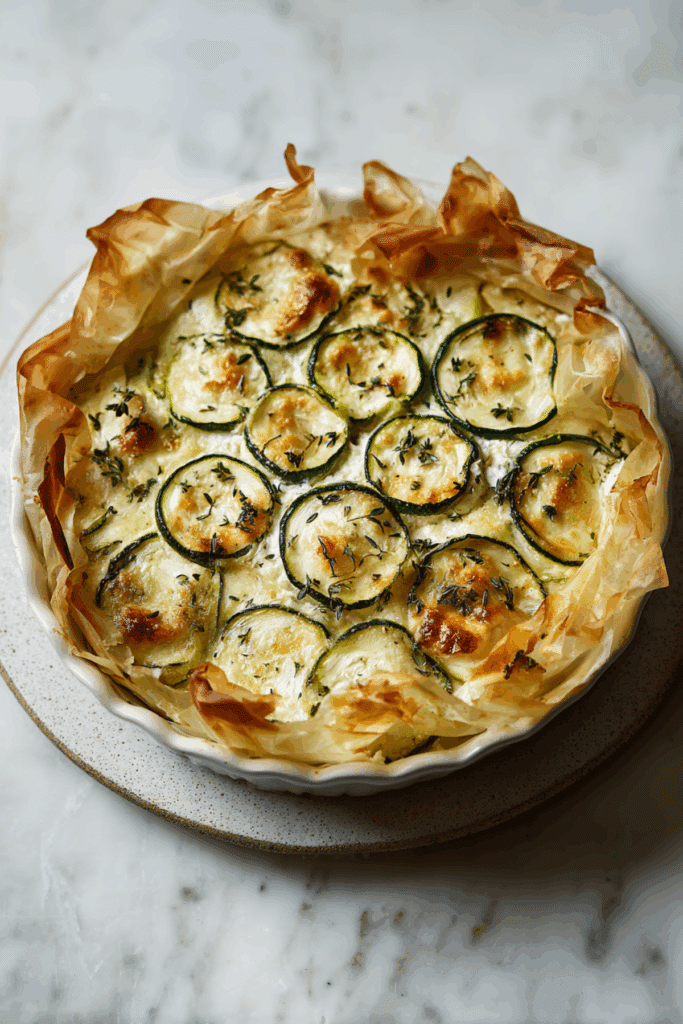 Courgette and Brie Filo Bake