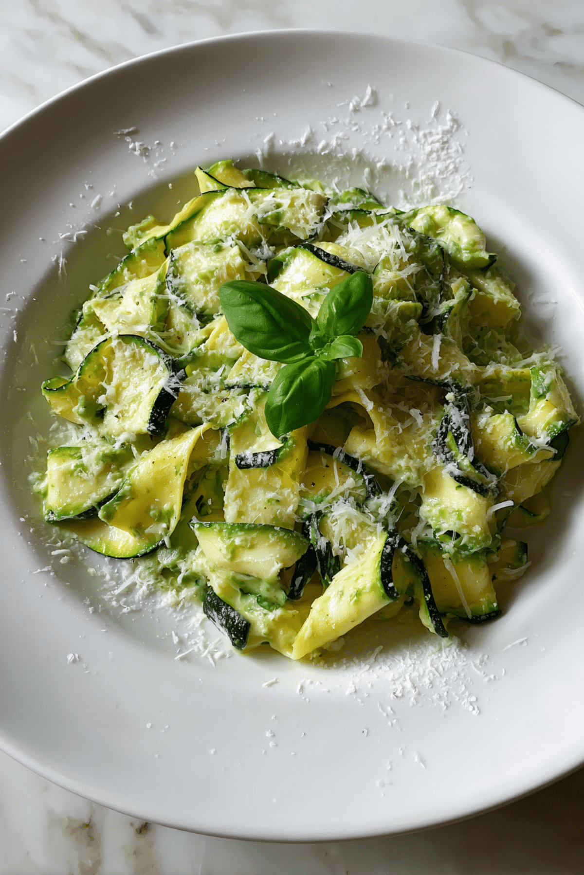 Courgette and Cottage Cheese Pasta