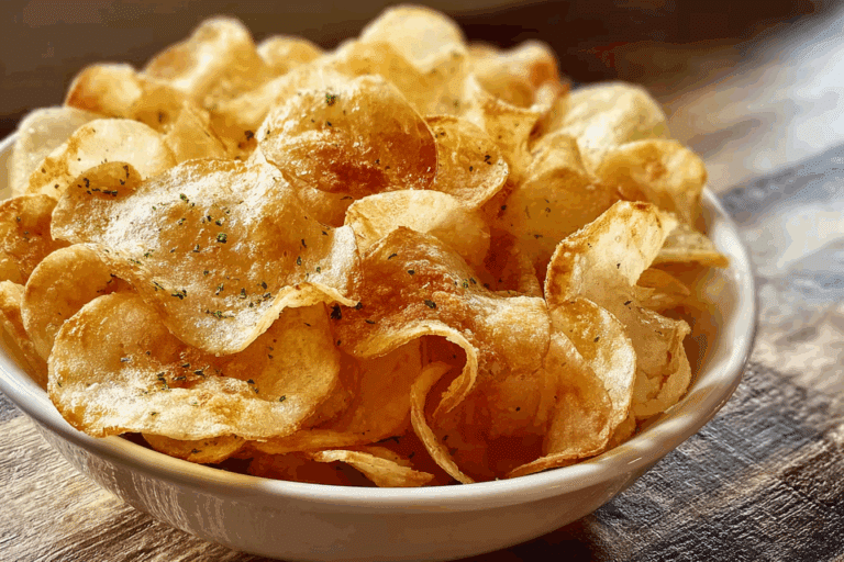 Crispy Homemade Potato Chips with a Sweet and Salty Honey Butter Glaze