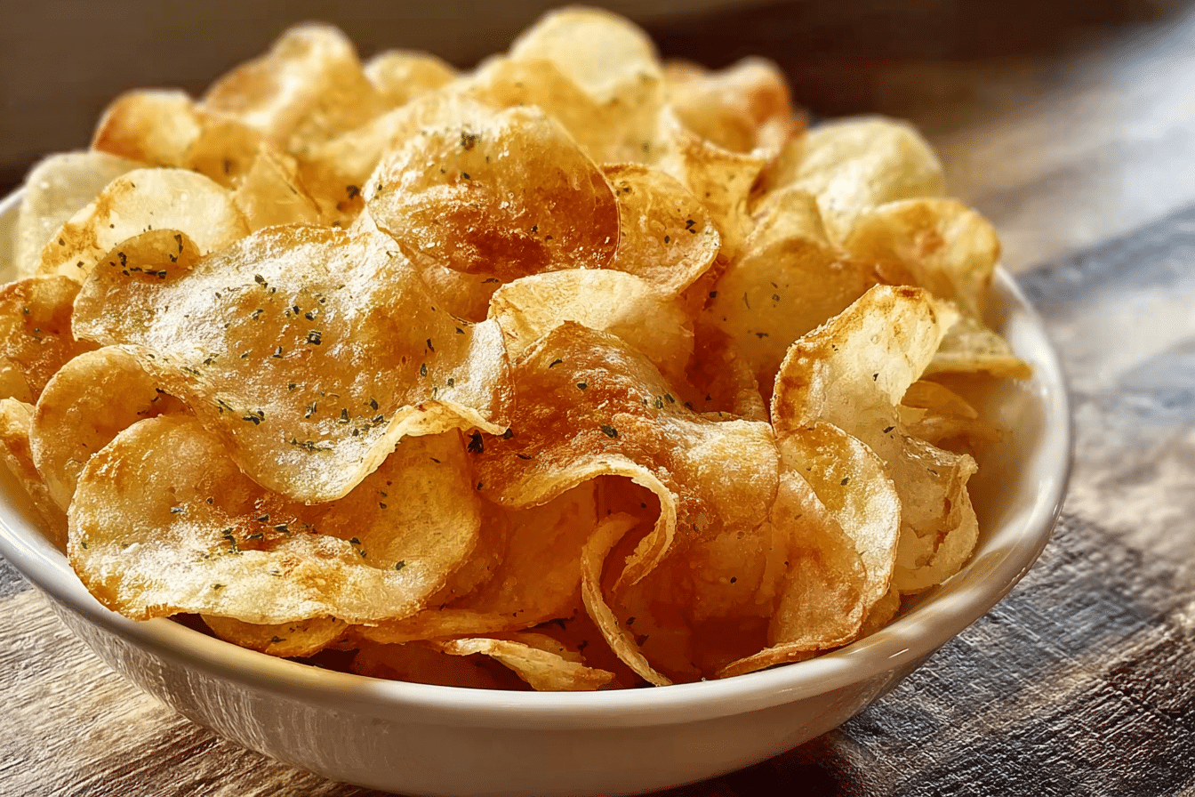 Crispy Homemade Potato Chips with a Sweet and Salty Honey Butter Glaze