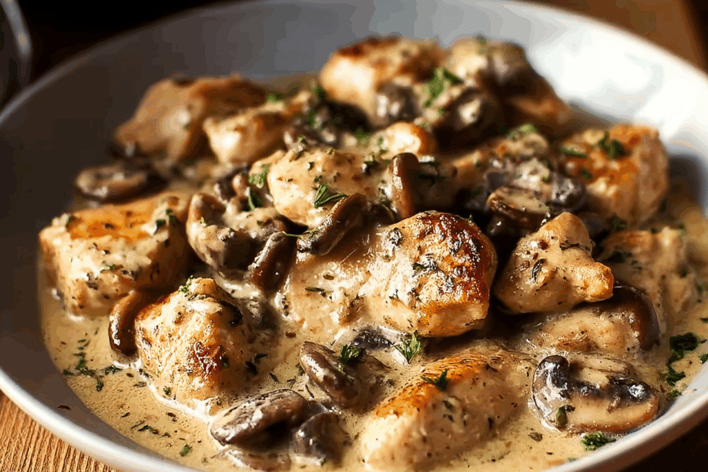 Creamy Chicken with Mushrooms and Dijon Sauce