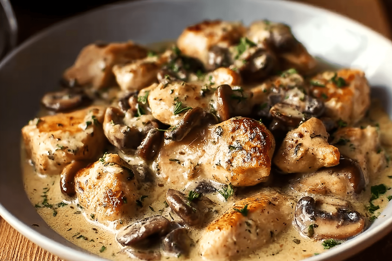 Creamy Chicken with Mushrooms and Dijon Sauce
