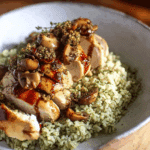 Balsamic Chicken Creamy Pesto Rice