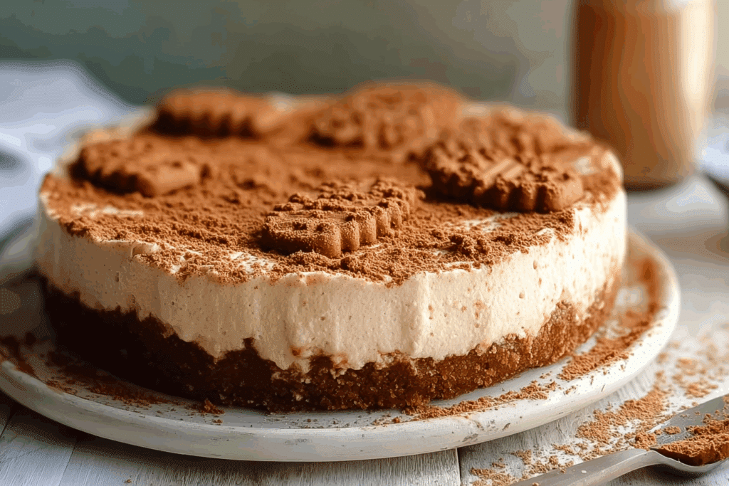 Vanilla Biscoff No Bake Cheesecake
