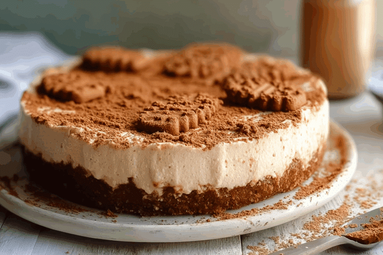 Vanilla Biscoff No Bake Cheesecake