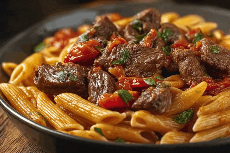 One Pot Zesty Steak Pasta