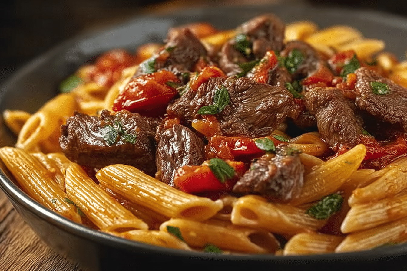 One Pot Zesty Steak Pasta