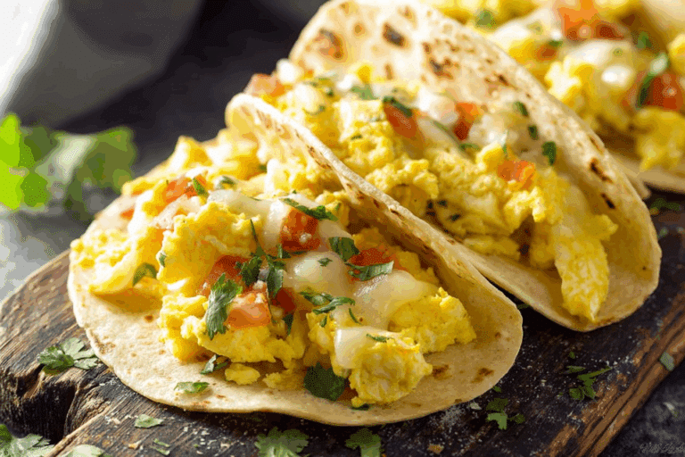 Cheesy Breakfast Egg Tacos