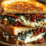 Sun Dried Tomato, Spinach and Ricotta Grilled Cheese