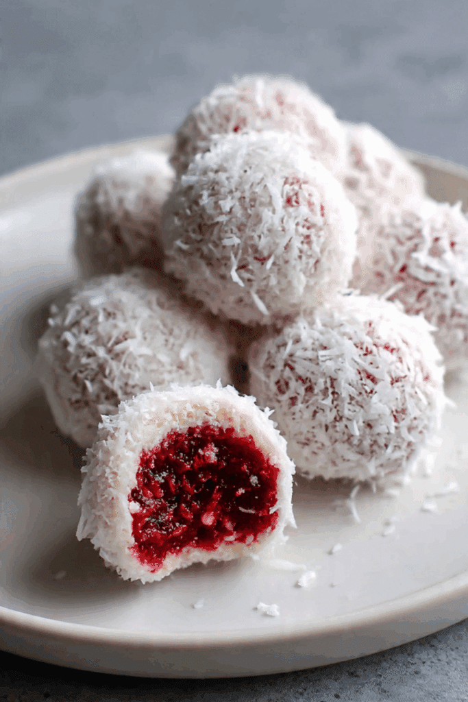 Raspberry Raffaello Balls