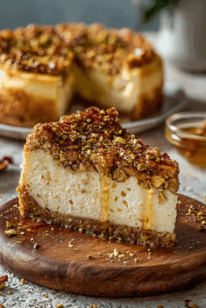 Baklava Cheesecake Slice