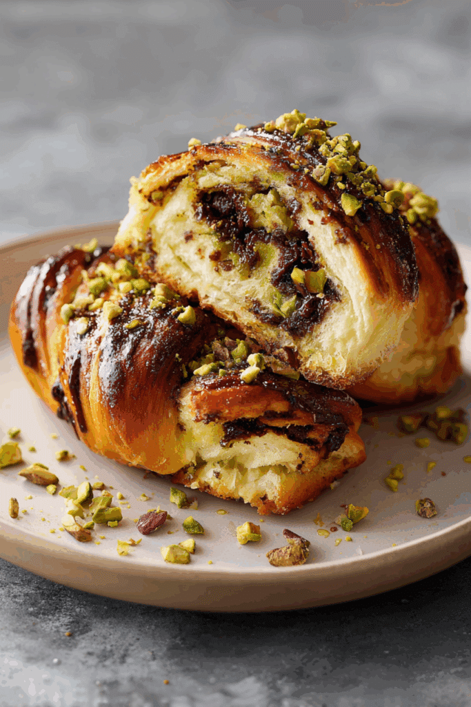 Chocolate Pistachio Twisted Brioche