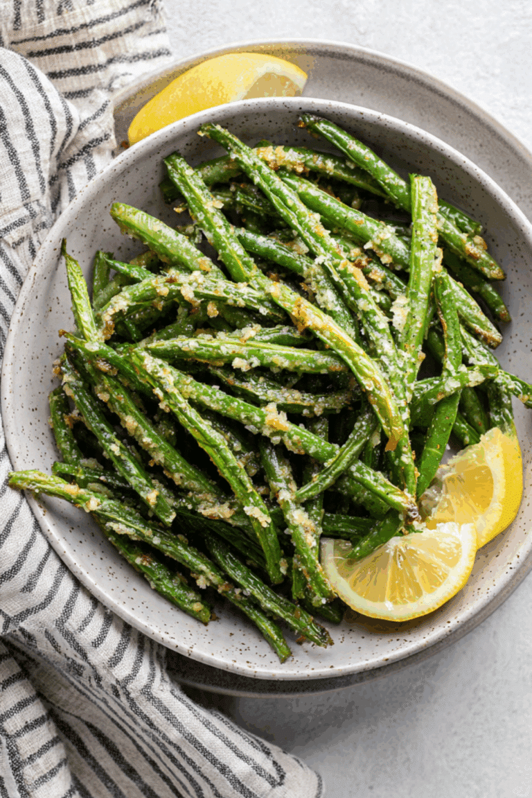 Garlic Parmesan Roasted Green Beans