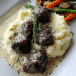 Garlic Butter Steak Bites with Parmesan Cream Sauce