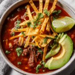Crockpot Beef Tortilla Soup