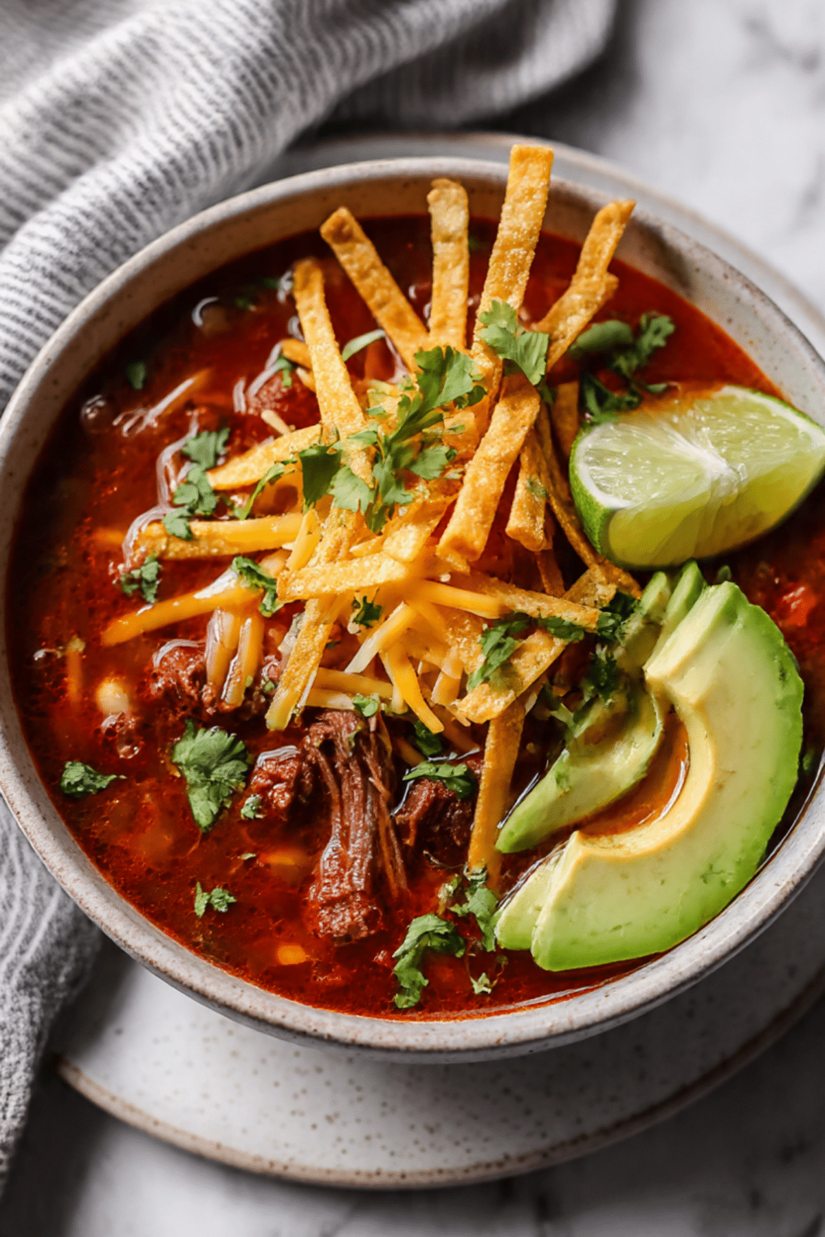 Crockpot Beef Tortilla Soup
