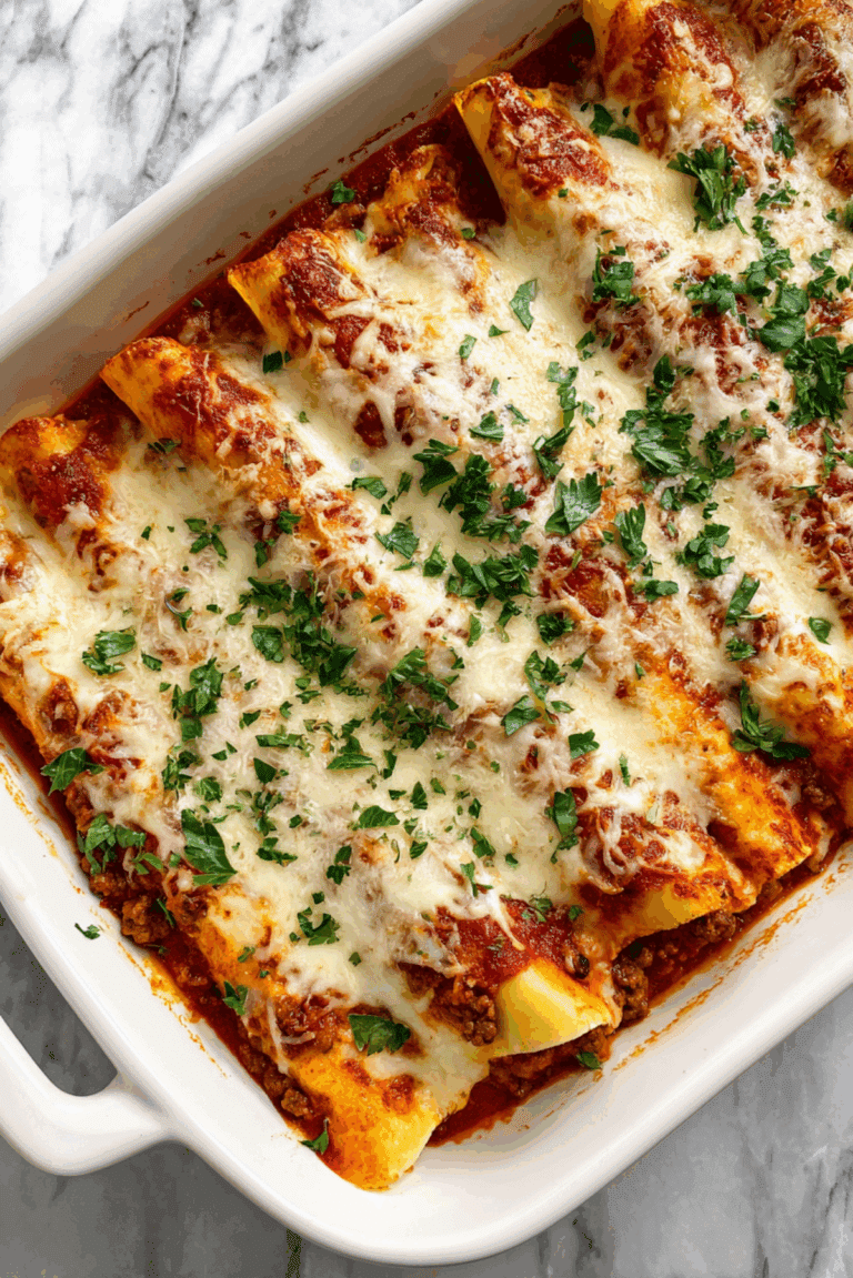 Cannelloni with Cheese & Ground Beef