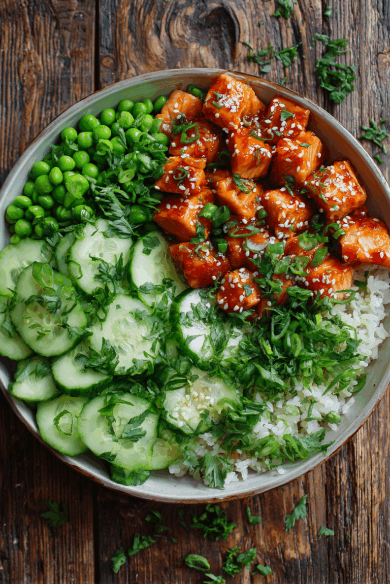 Crispy Rice Salad with Gochujang Salmon & Sesame Dressing