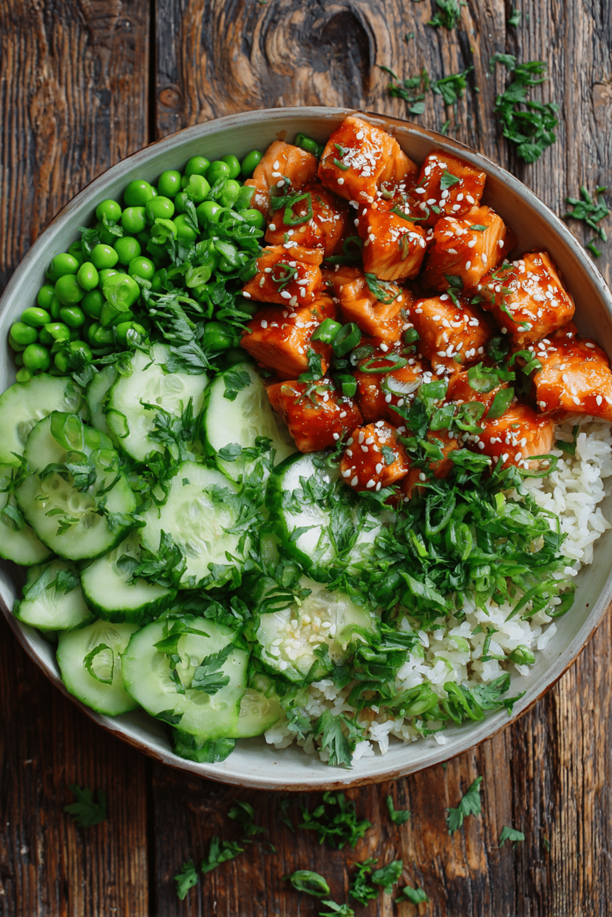 Crispy Rice Salad with Gochujang Salmon & Sesame Dressing