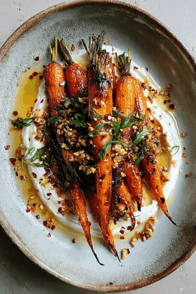 Roasted Carrots with Whipped Ricotta and Hot Honey