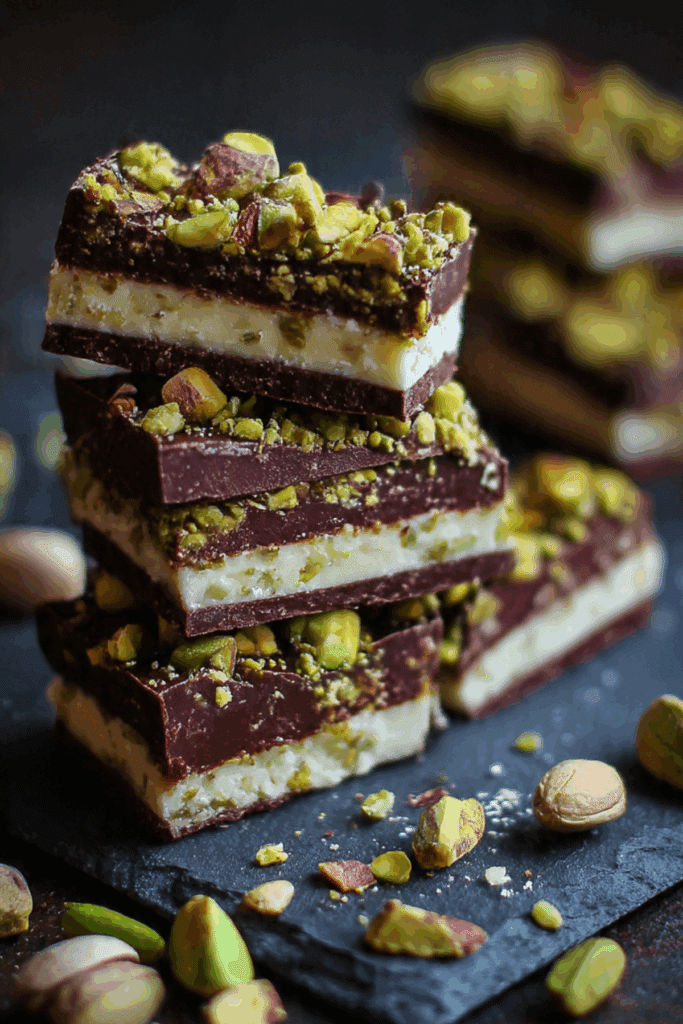 Mini Chocolate Pistachio Bars