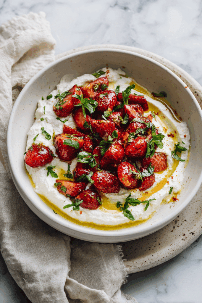 Whipped Feta with Roasted Strawberries