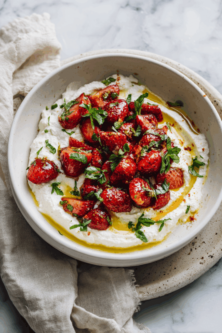 Whipped Feta with Roasted Strawberries