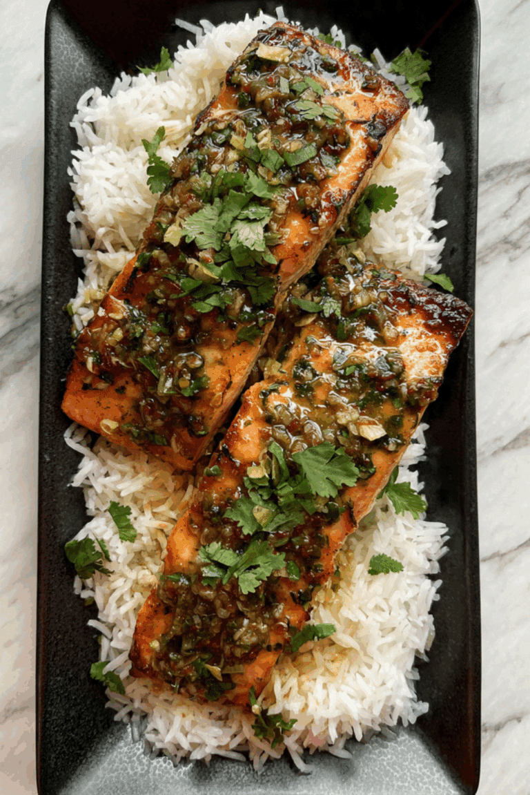 Crispy Scallion Ginger Salmon