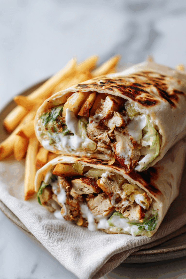 Chicken Shawarma with Garlic Sauce & Fries