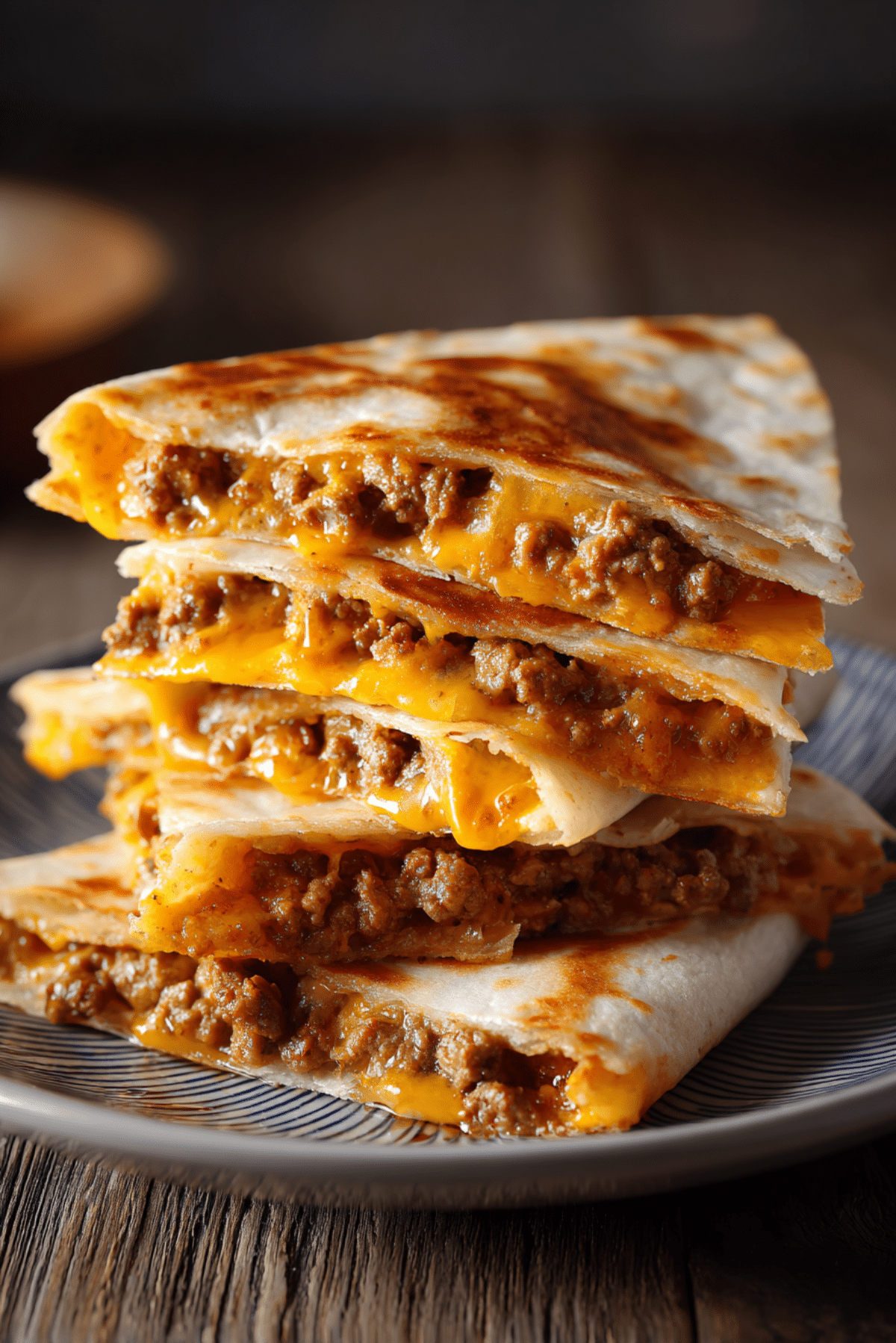 Cheesy Ground Beef Quesadillas