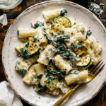 Ricotta & Spinach Rigatoni with Fried Zucchini