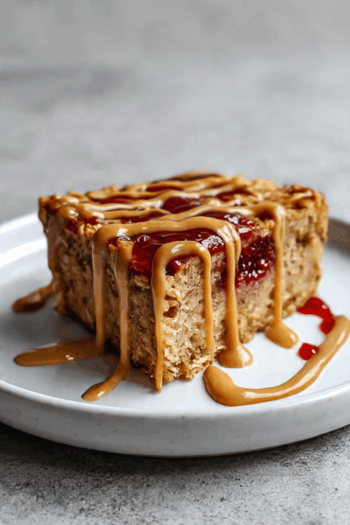 Peanut Butter Jelly Baked Oats
