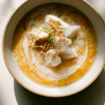 Honeynut Squash Congee with Poached Fish