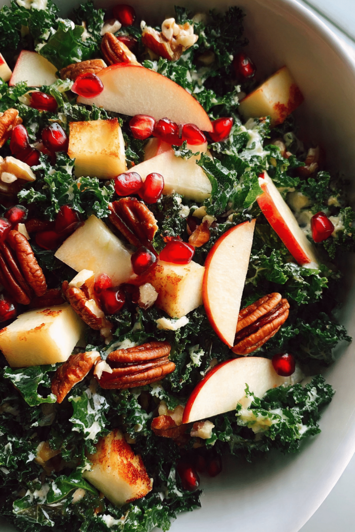 Apple White Cheddar Kale Salad