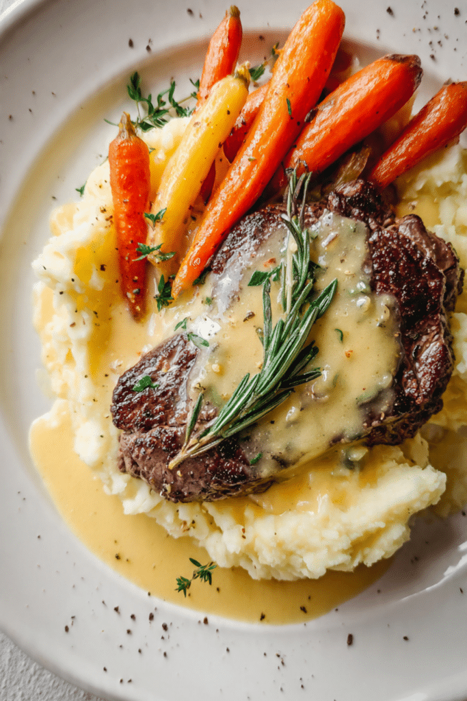 Rosemary Garlic Steak with Creamy Mash