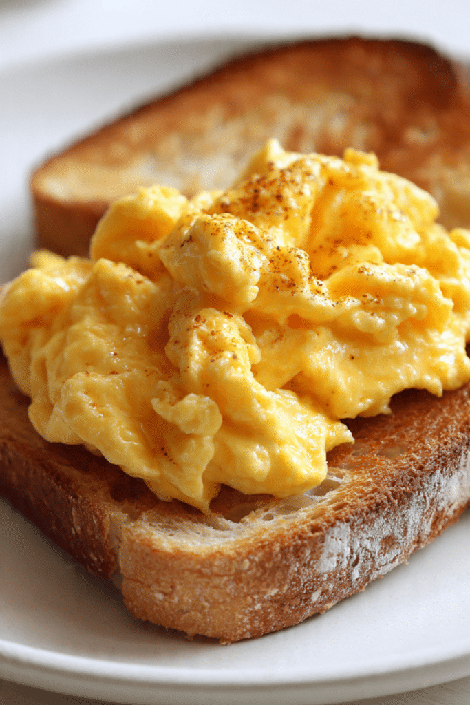 Soft Scrambled Eggs with Buttered Toast