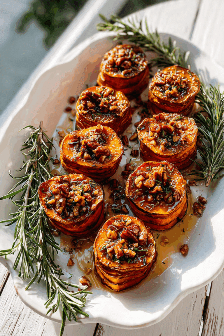 Miso Maple Sweet Potato Stacks