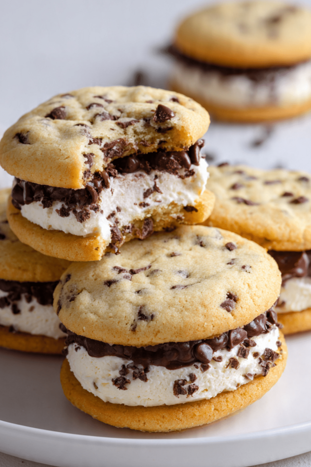 Chocolate Chip Cheesecake Cookie Sandwiches