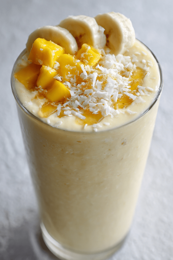 Banana Mango Coconut Smoothie with Honey Recipe
