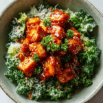 Crispy Buffalo Tofu with Caesar Salad