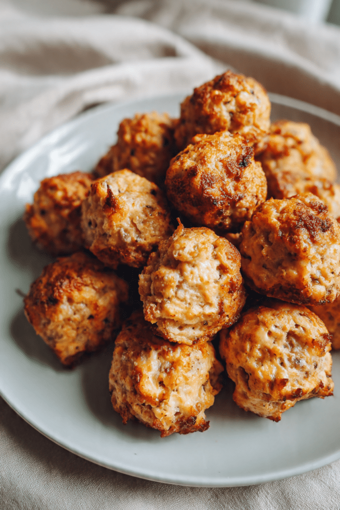 Spicy Sausage Balls with Cream Cheese