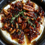 Baked Brie with Fig Jam and Maple Pecans